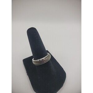 Vintage Ring Band Size 6 Green  Silver Tone Jewelry Costume